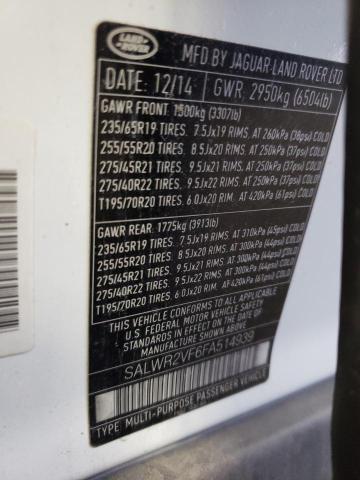 Photo 10 from auction – 2015 LAND ROVER RANGE ROVE with VIN SALWR2VF6FA514939