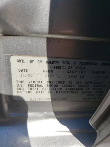 Foto 10 de la subasta – 2007 CHEVROLET AVEO BASE con VIN KL1TD56697B112389