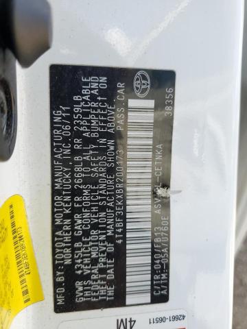 Photo 10 from auction – 2011 TOYOTA CAMRY BASE with VIN 4T4BF3EKXBR200173