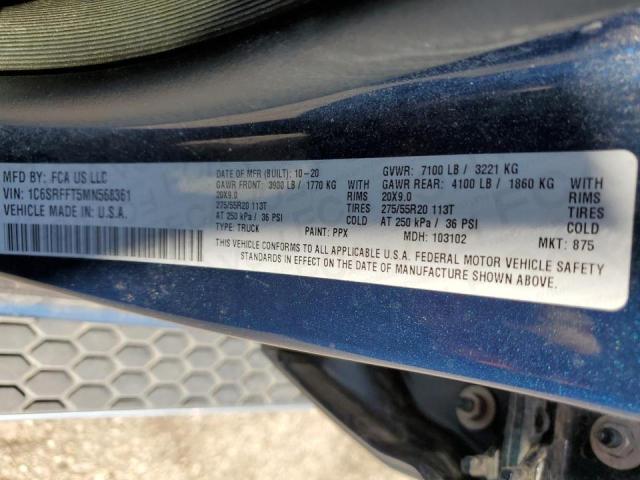Photo 10 from auction – 2021 RAM 1500 BIG H with VIN 1C6SRFFT5MN568361