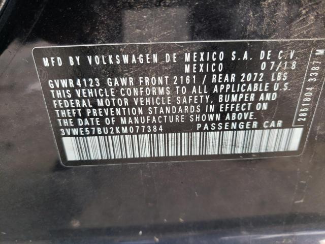 Photo 10 from auction – 2019 VOLKSWAGEN JETTA SEL with VIN 3VWE57BU2KM077384