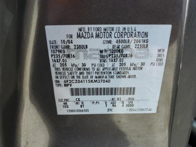 Photo 10 from auction – 2005 MAZDA TRIBUTE S with VIN 4F2CZ04115KM37040
