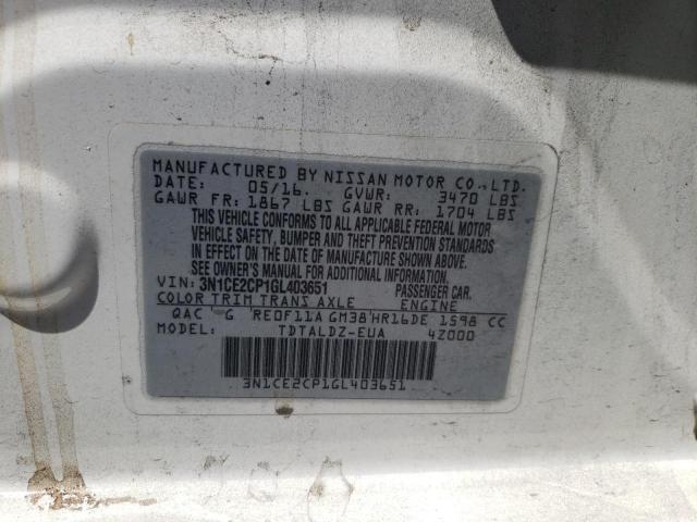 Photo 10 from auction – 2016 NISSAN VERSA NOTE with VIN 3N1CE2CP1GL403651