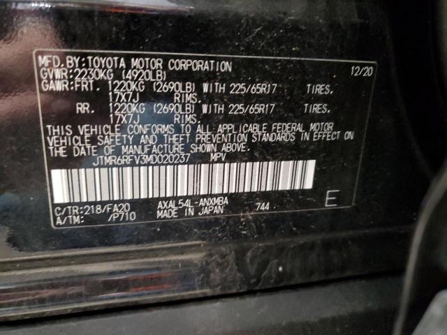 Photo 10 from auction – 2021 TOYOTA RAV4 XLE with VIN JTMR6RFV3MD020237
