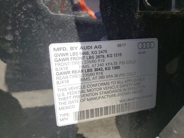Photo 10 from auction – 2018 AUDI Q5 PREMIUM with VIN WA1ANAFY8J2040609