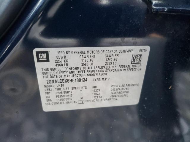Photo 10 from auction – 2017 CHEVROLET EQUINOX LT with VIN 2GNALCEK6H6180134