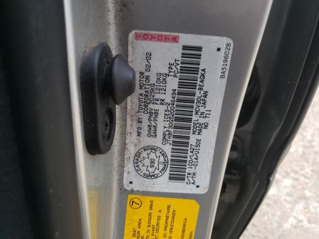 Photo 10 from auction – 2002 LEXUS CT with VIN JTHBF30G520046494