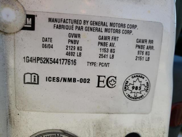 Photo 10 from auction – 2004 BUICK LESABRE CU with VIN 1G4HP52K544177616
