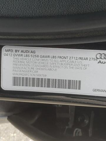 Photo 10 from auction – 2012 AUDI A6 PRESTIG with VIN WAUHGAFC1CN169759