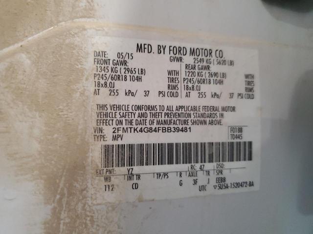 Photo 10 from auction – 2015 FORD EDGE SE with VIN 2FMTK4G84FBB39481