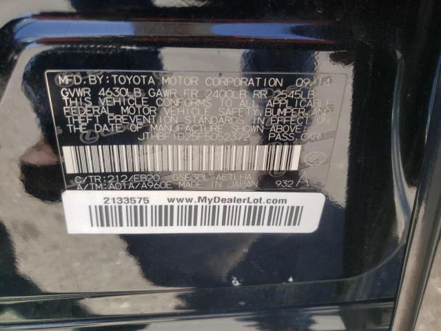 Photo 10 from auction – 2015 LEXUS IS 250 with VIN JTHBF1D25F5052372