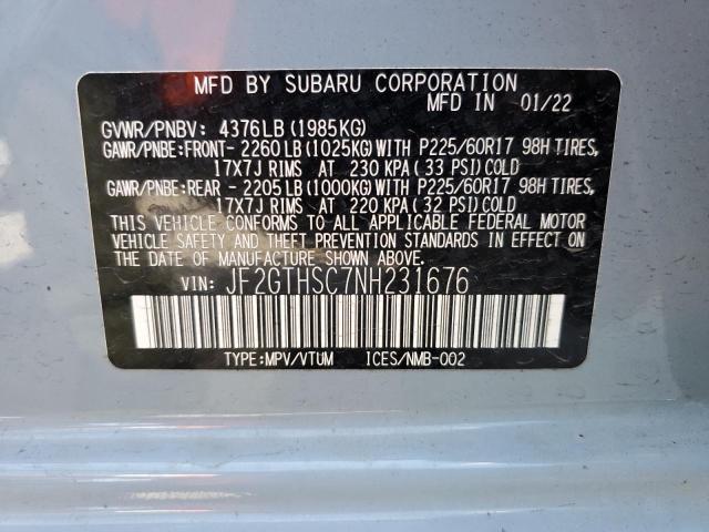 Photo 10 from auction – 2022 SUBARU CROSSTREK with VIN JF2GTHSC7NH231676