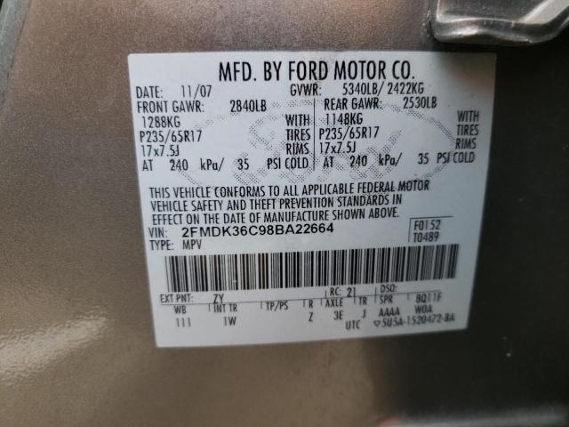 Photo 10 from auction – 2008 FORD EDGE SE with VIN 2FMDK36C98BA22664