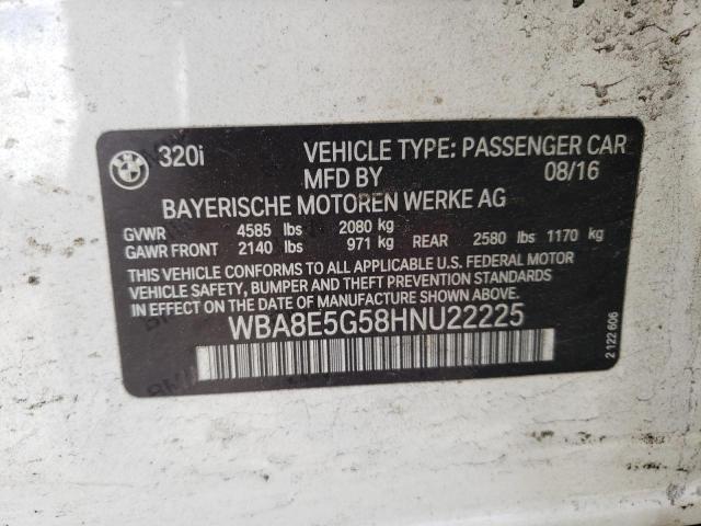 Photo 10 from auction – 2017 BMW 320 XI with VIN WBA8E5G58HNU22225