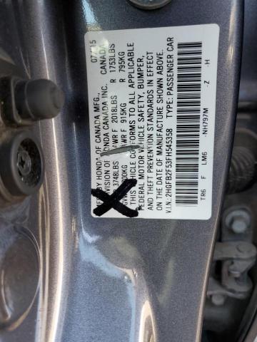Photo 10 from auction – 2015 HONDA CIVIC LX with VIN 2HGFB2F53FH545358