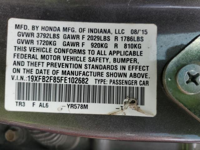 Photo 10 from auction – 2015 HONDA CIVIC EX with VIN 19XFB2F85FE102682