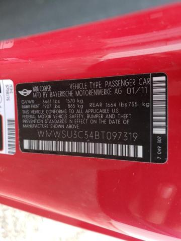 Photo 10 from auction – 2011 MINI COOPER with VIN WMWSU3C54BT097319