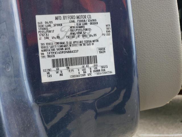 Photo 10 from auction – 2005 FORD F150 with VIN 1FTPX14595NB84337