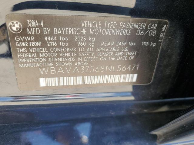Photo 10 from auction – 2008 BMW 328 I with VIN WBAVA37568NL56471