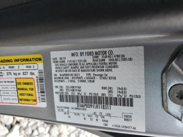 Photo 10 from auction – 2020 FORD FUSION TIT with VIN 3FA6P0D91LR118311