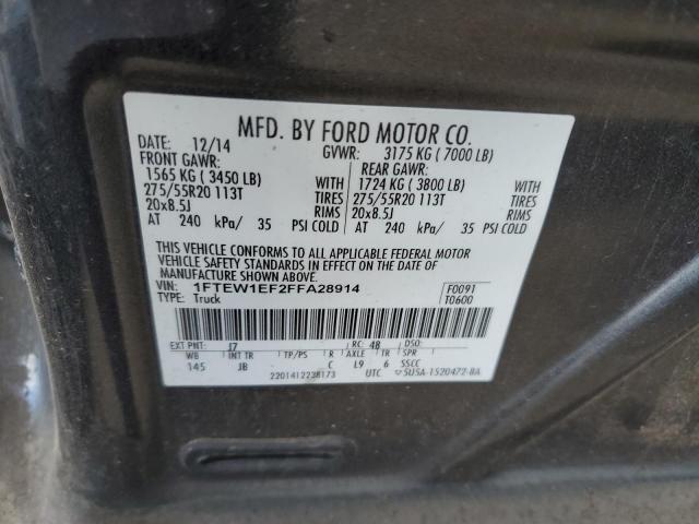 Photo 10 from auction – 2015 FORD F150 SUPER with VIN 1FTEW1EF2FFA28914