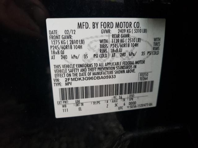 Photo 10 from auction – 2013 FORD EDGE SE with VIN 2FMDK3G96DBA05933