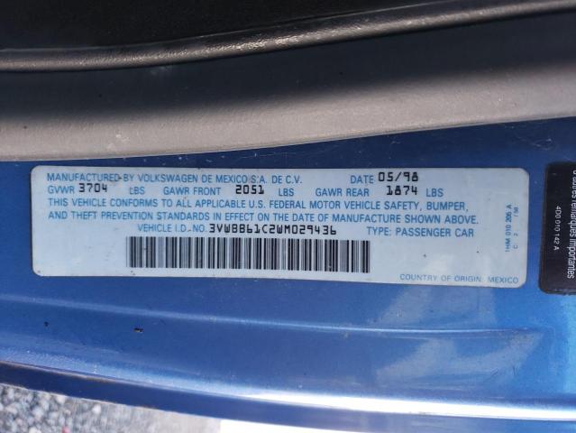 Photo 10 from auction – 1998 VOLKSWAGEN NEW BEETLE with VIN 3VWBB61C2WM029436