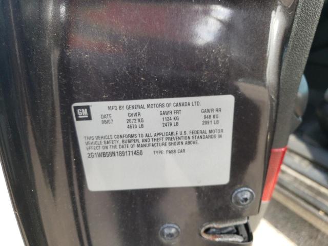 Photo 10 from auction – 2008 CHEVROLET IMPALA LS with VIN 2G1WB58N189171450