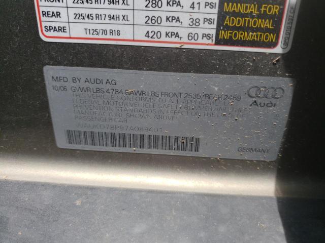 Photo 10 from auction – 2007 AUDI A3 S-LINE with VIN WAUKD78P97A089401