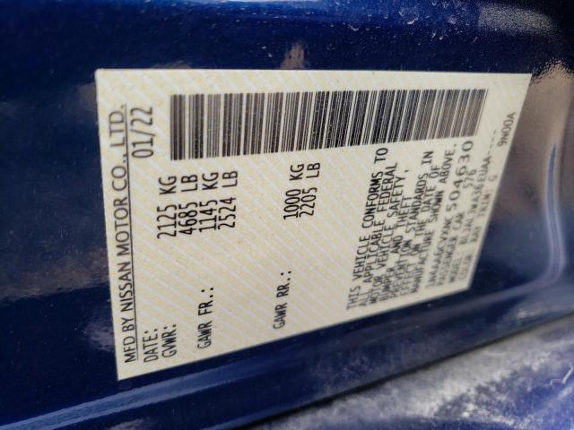 Photo 10 from auction – 2022 NISSAN MAXIMA SV with VIN 1N4AA6CVXNC504630