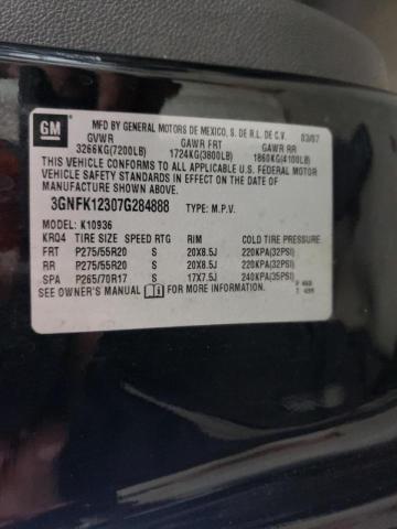 Photo 10 from auction – 2007 CHEVROLET AVALANCHE with VIN 3GNFK12307G284888