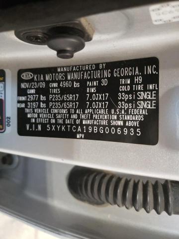 Photo 10 from auction – 2011 KIA SORENTO BA with VIN 5XYKTCA19BG006935