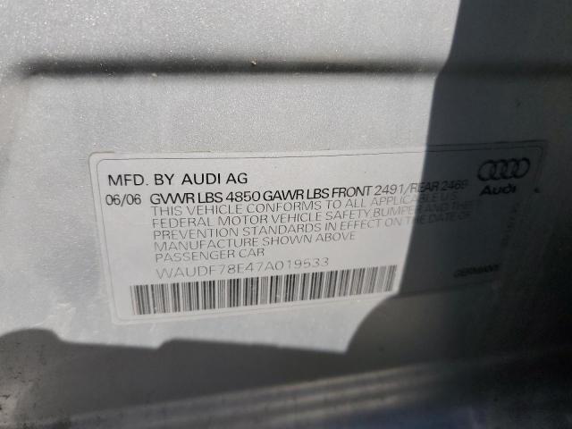 Photo 10 from auction – 2007 AUDI A4 2.0T QU with VIN WAUDF78E47A019533