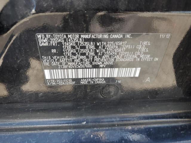 Photo 10 from auction – 2012 TOYOTA RAV4 with VIN 2T3BF4DVXCW267666