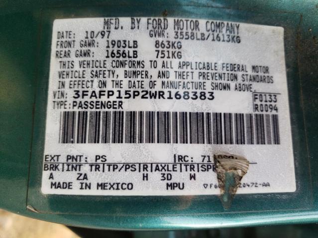 Photo 10 from auction – 1998 FORD ESCORT SE with VIN 3FAFP15P2WR168383