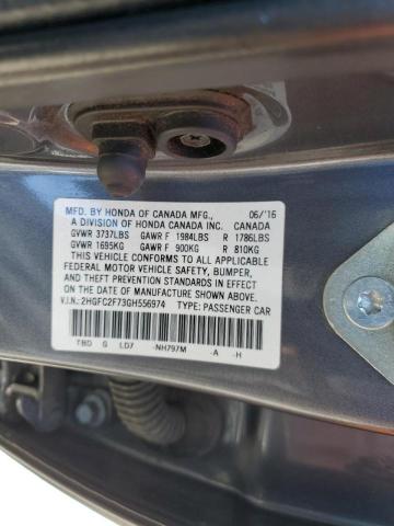 Photo 10 from auction – 2016 HONDA CIVIC EX with VIN 2HGFC2F73GH556974