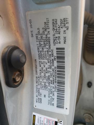 Photo 10 from auction – 2004 TOYOTA 4RUNNER SR with VIN JTEBT14R440030439