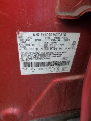 Photo 10 from auction – 2011 FORD EDGE SEL with VIN 2FMDK4JC7BBA39063