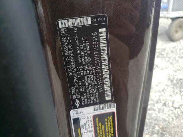 Photo 10 from auction – 2011 MINI COOPER with VIN WMWSU3C51BT253168