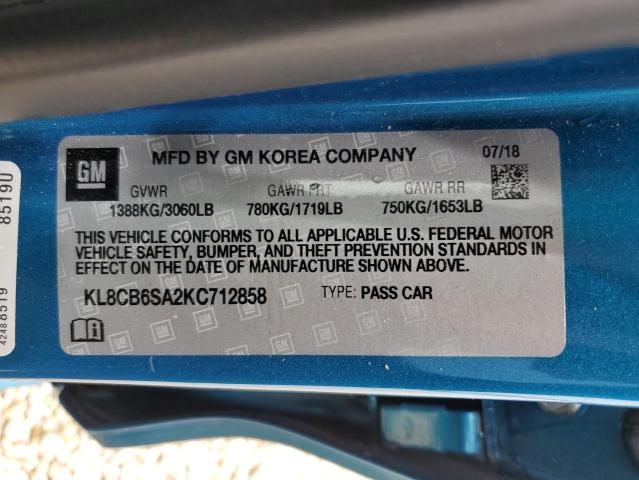 Photo 10 from auction – 2019 CHEVROLET SPARK LS with VIN KL8CB6SA2KC712858