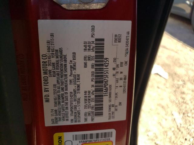 Photo 10 from auction – 2015 FORD FUSION SE with VIN 1FA6P0H75F5114259