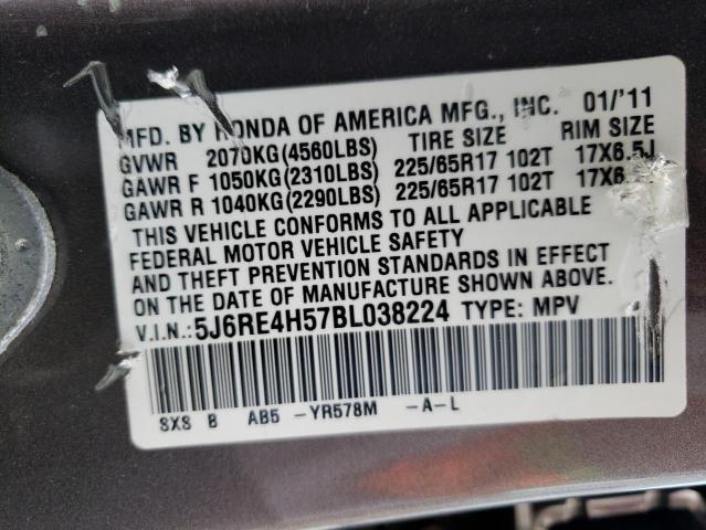 Photo 10 from auction – 2011 HONDA CR-V with VIN 5J6RE4H57BL038224