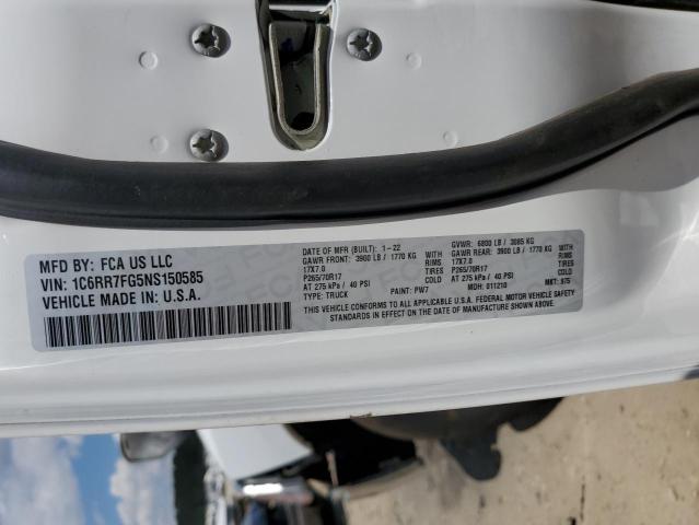 Photo 10 from auction – 2022 RAM 1500 CLASS with VIN 1C6RR7FG5NS150585
