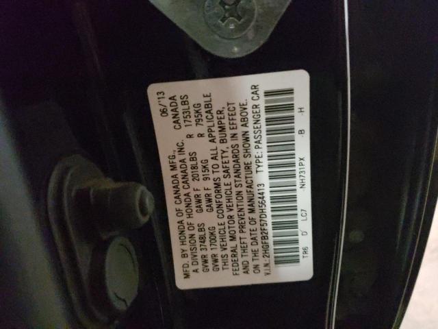 Photo 10 from auction – 2013 HONDA CIVIC LX with VIN 2HGFB2F57DH564413