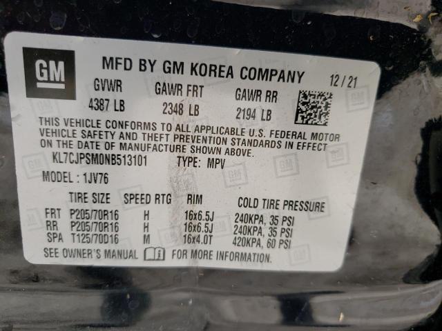 Photo 10 from auction – 2022 CHEVROLET TRAX 1LT with VIN KL7CJPSM0NB513101