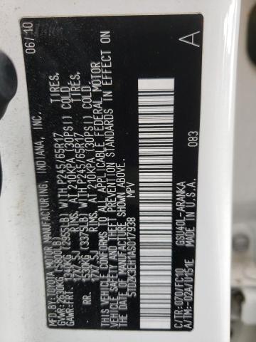 Photo 10 from auction – 2010 TOYOTA HIGHLANDER with VIN 5TDZK3EH1AS017938