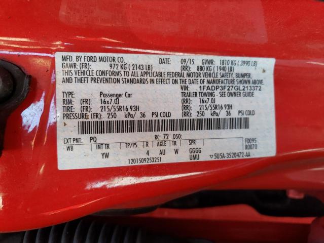 Photo 10 from auction – 2016 FORD FOCUS SE with VIN 1FADP3F27GL213372