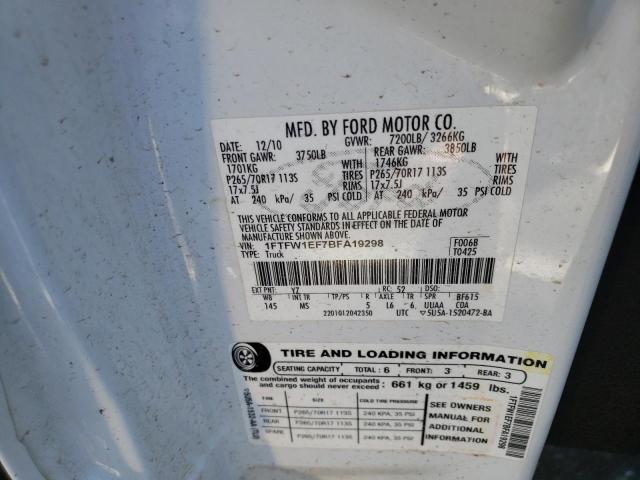 Photo 10 from auction – 2011 FORD F150 SUPER with VIN 1FTFW1EF7BFA19298