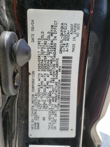 Photo 10 from auction – 2004 TOYOTA 4 RUNNER with VIN JTEBU14R640050334
