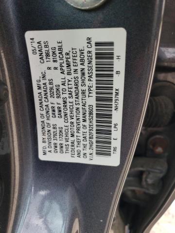 Photo 10 from auction – 2014 HONDA CIVIC EXL with VIN 2HGFB2F92EH528603